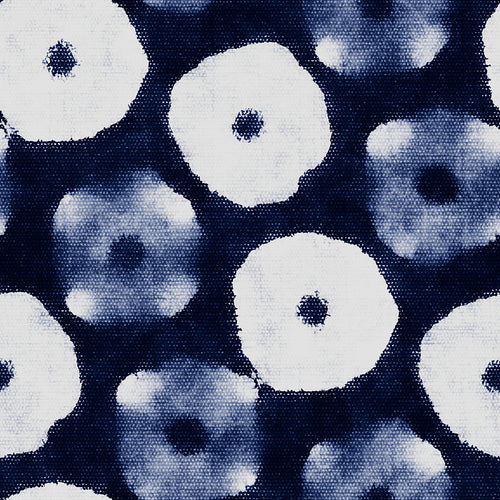 Indigo-Dyed Canvas Poppy Pattern