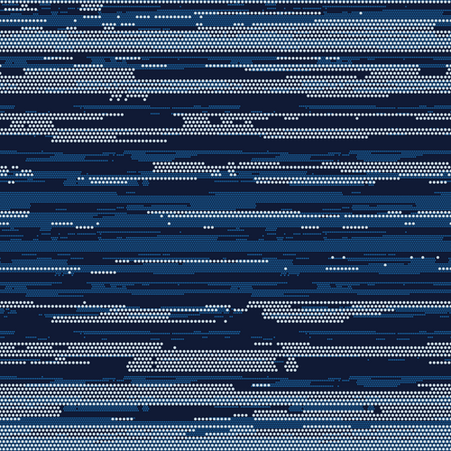 Blue Glitch Dotted and Striped Pattern