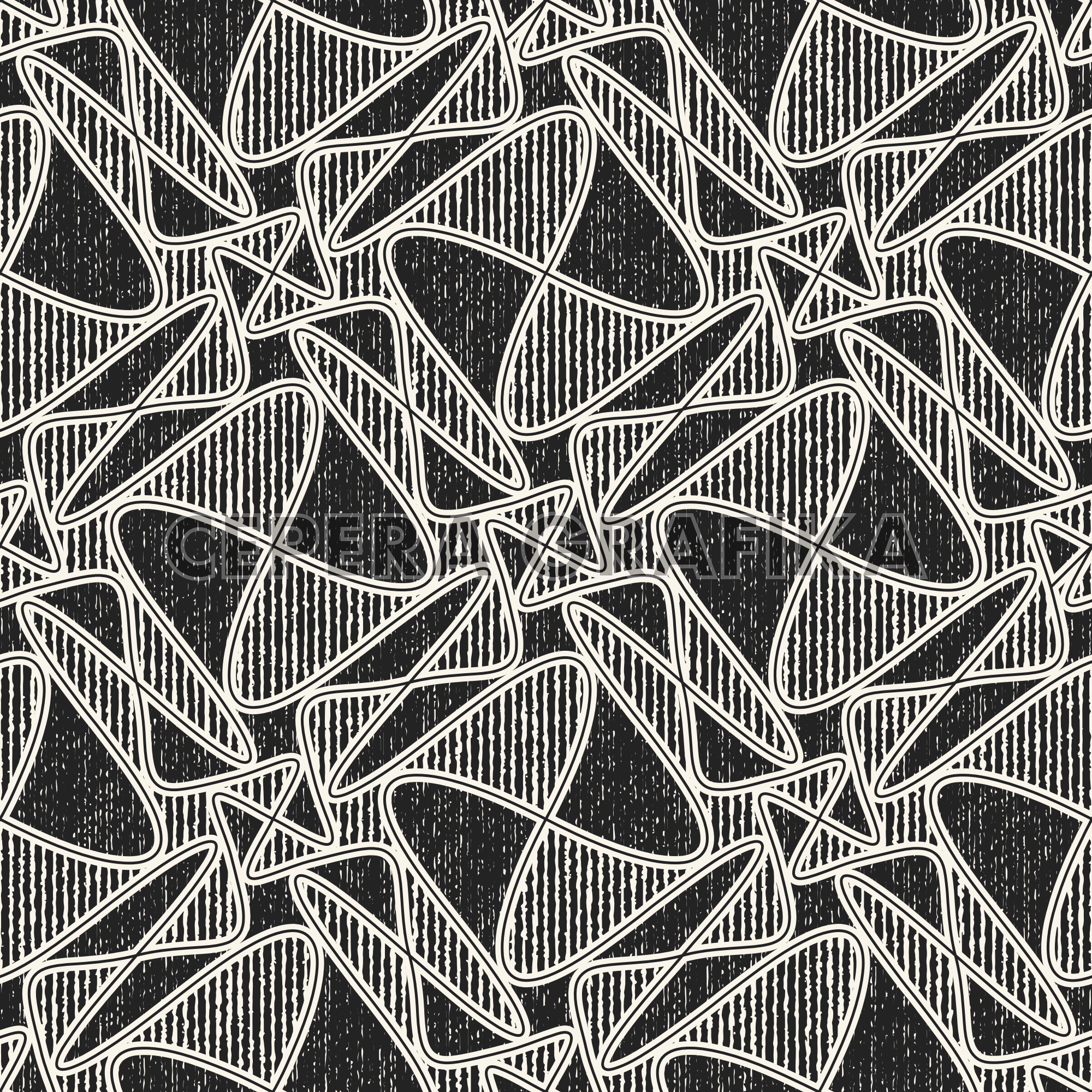 Monochrome Grain Kaleidoscope Check Pattern