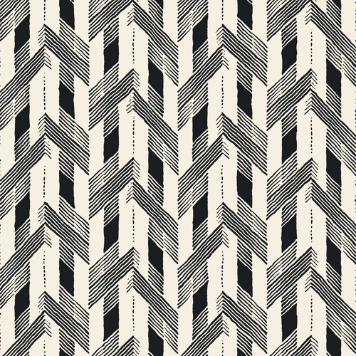 Monochrome Grain Folk Herringbone Pattern