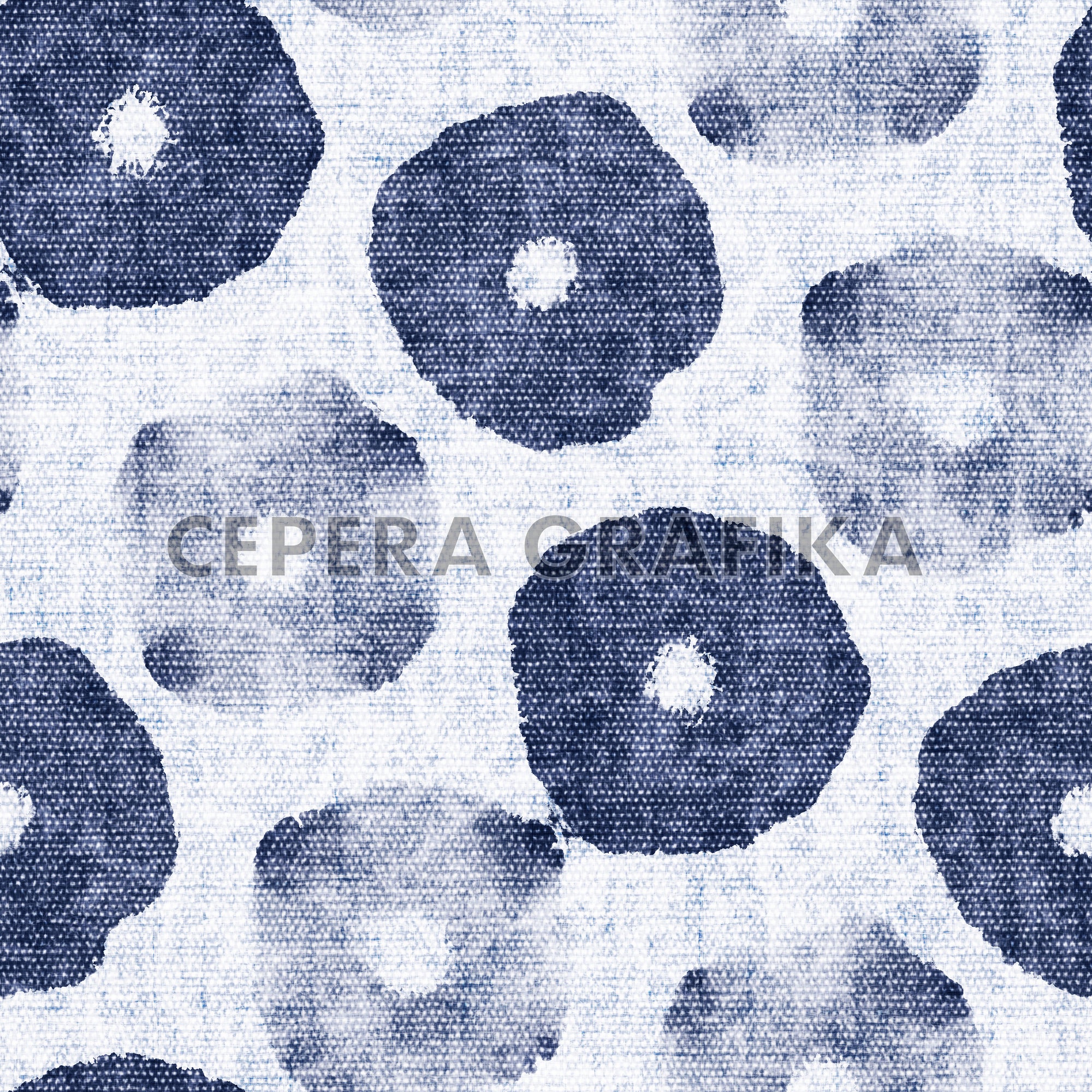 Bleached Canvas Poppy Pattern