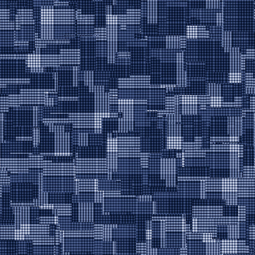 Midnight Blue Pixel Grid Pattern