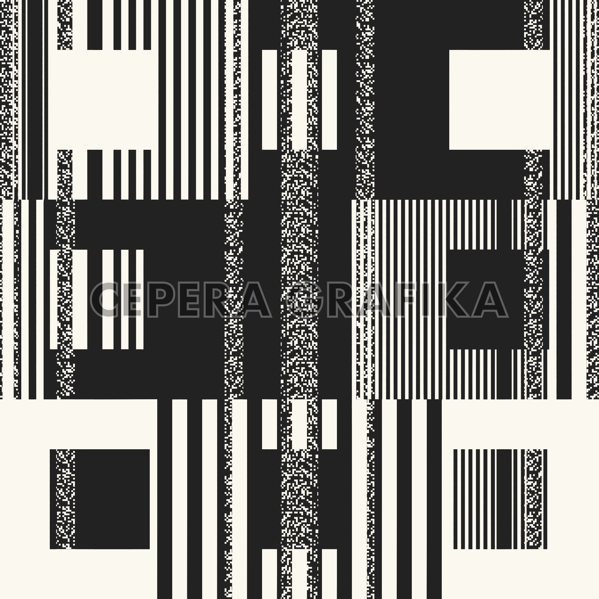 Monochrome Glitch Blocks and Stripes Pattern