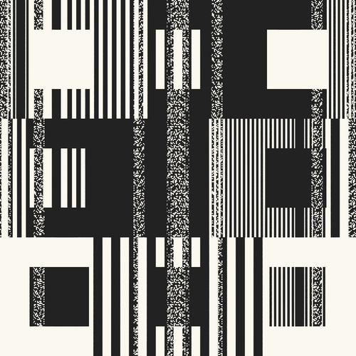 Monochrome Glitch Blocks and Stripes Pattern