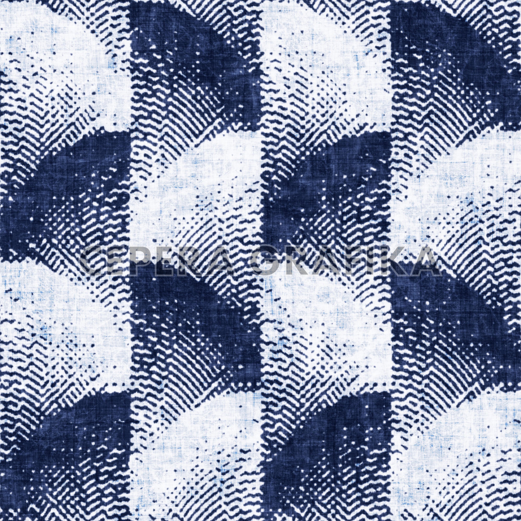 Indigo Halftone Seigaiha Pattern