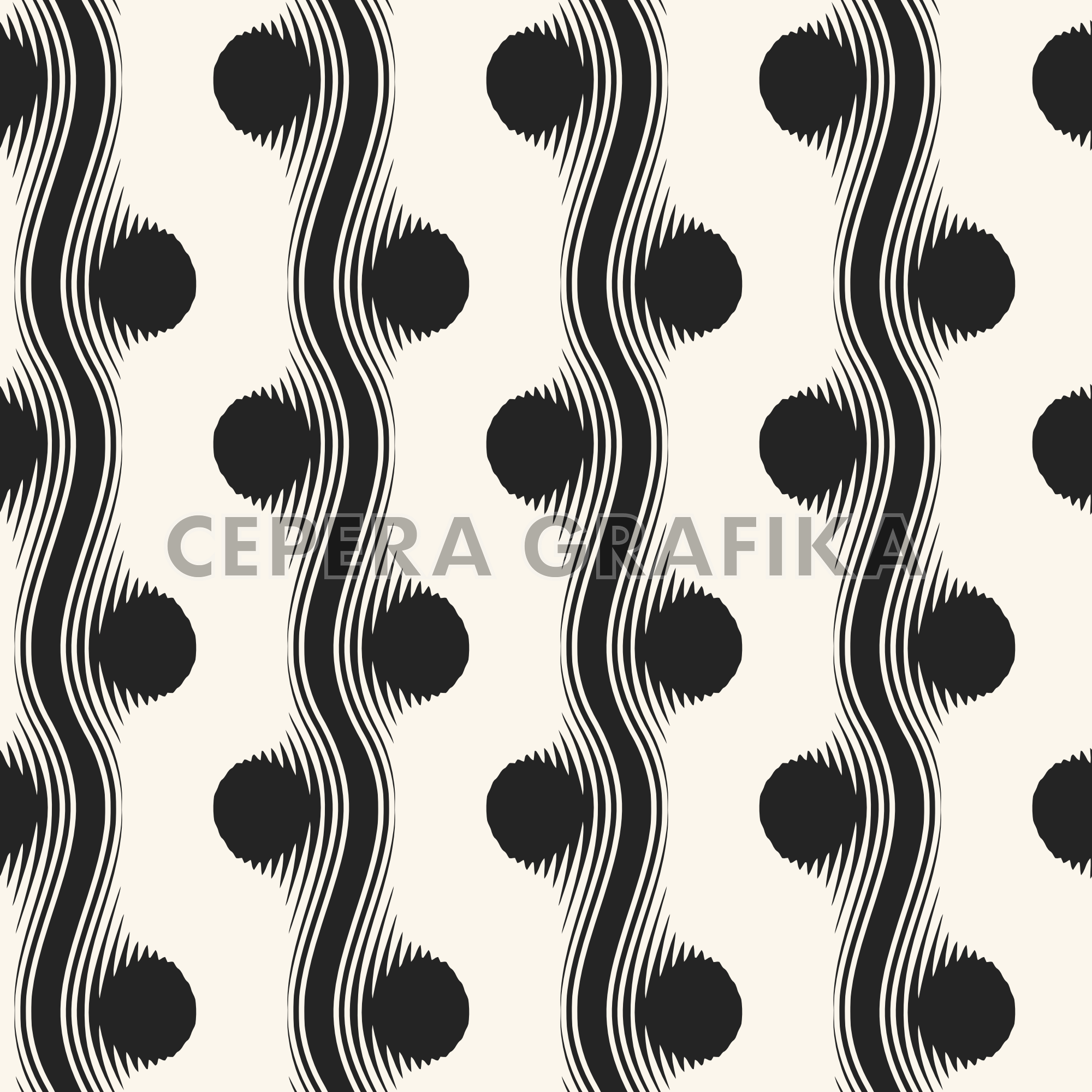 Black And White Optical Dots and Waves Pattern