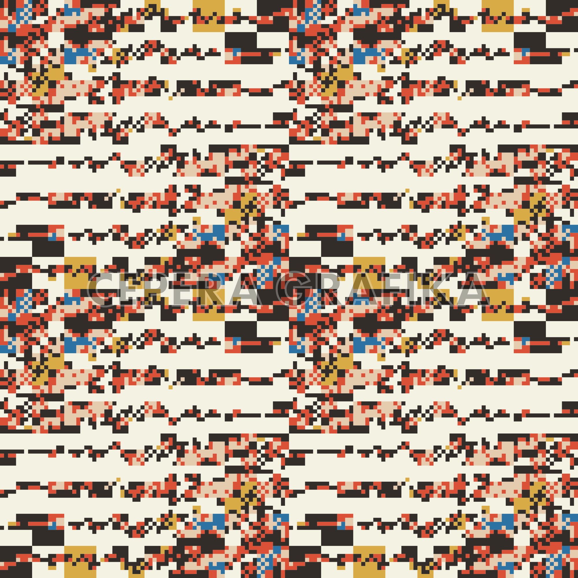 Multicolour Pixelated Distorted Pattern