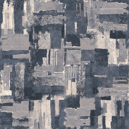 Dusty Navy Distressed Patchwork Pattern