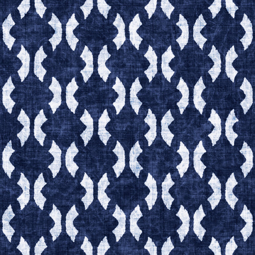 Indigo Wavy Ornate Pattern