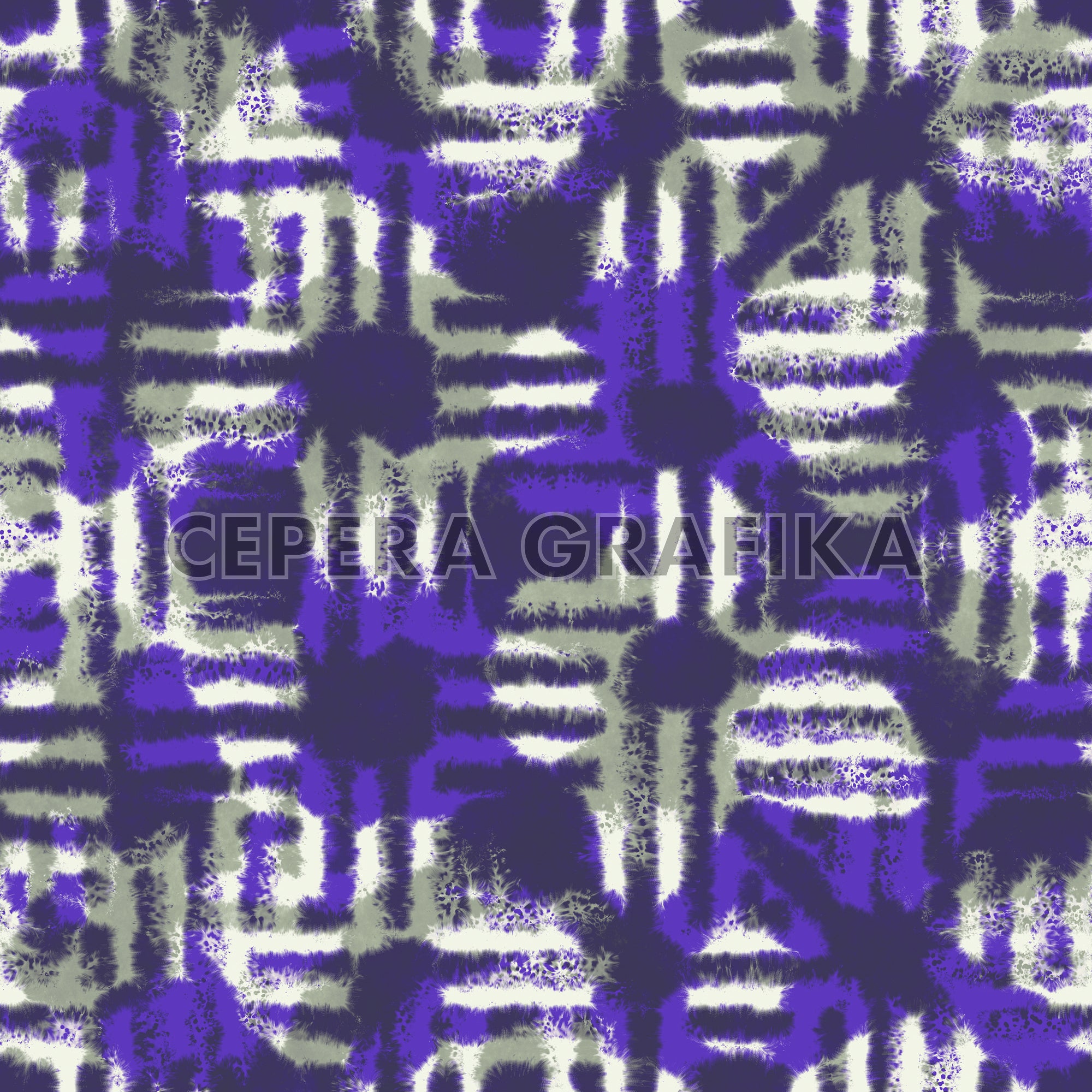 Violet Watercolor-Dyed Igeta Pattern