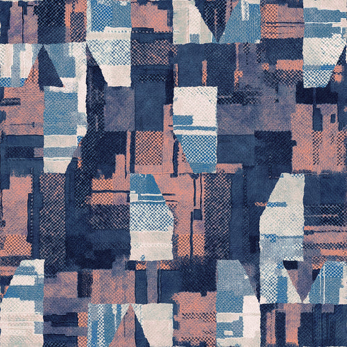 Multicolour Distressed Patchwork Pattern