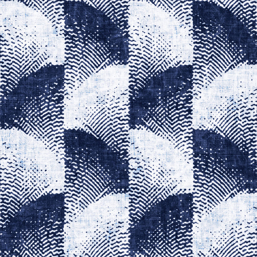 Indigo Halftone Seigaiha Pattern