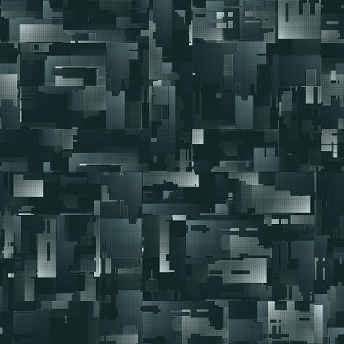Dark Halftone Glitch Blocks Pattern