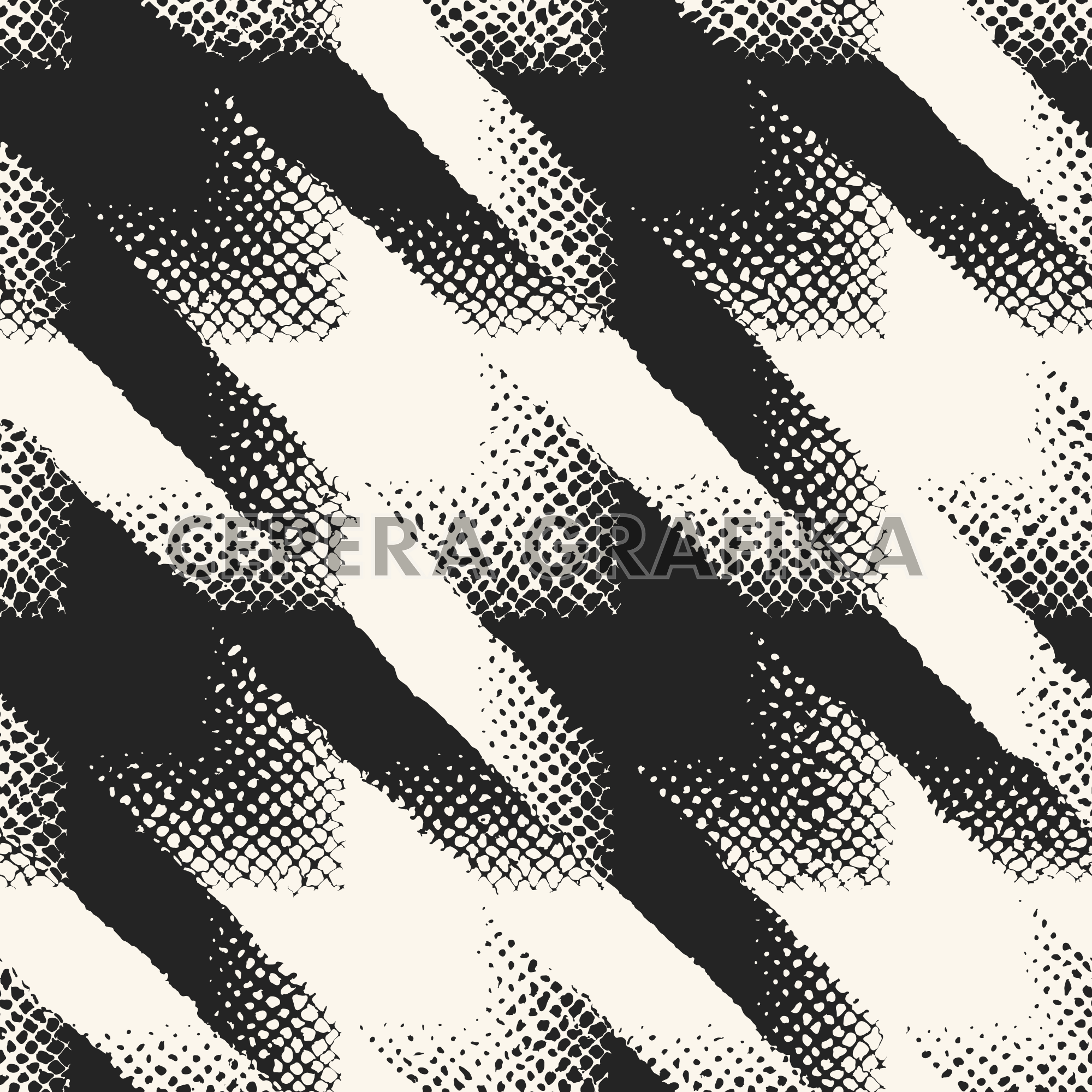 Monochrome Grain Halftone Houndstooth Check Pattern