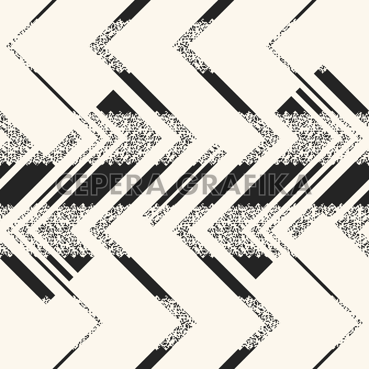 White Noise Textured Fragmented Zigzag Pattern