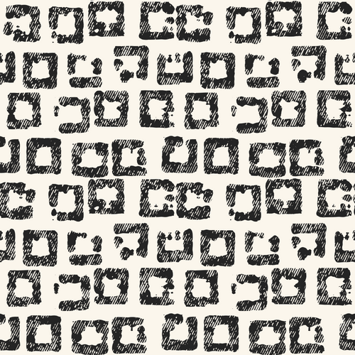 Monochrome Grain Broken Square Dots Pattern