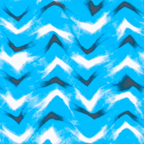 Cyan Shibori Chevron Pattern