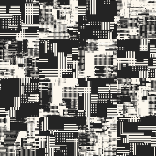 Monochrome Glitch Blocks Pattern