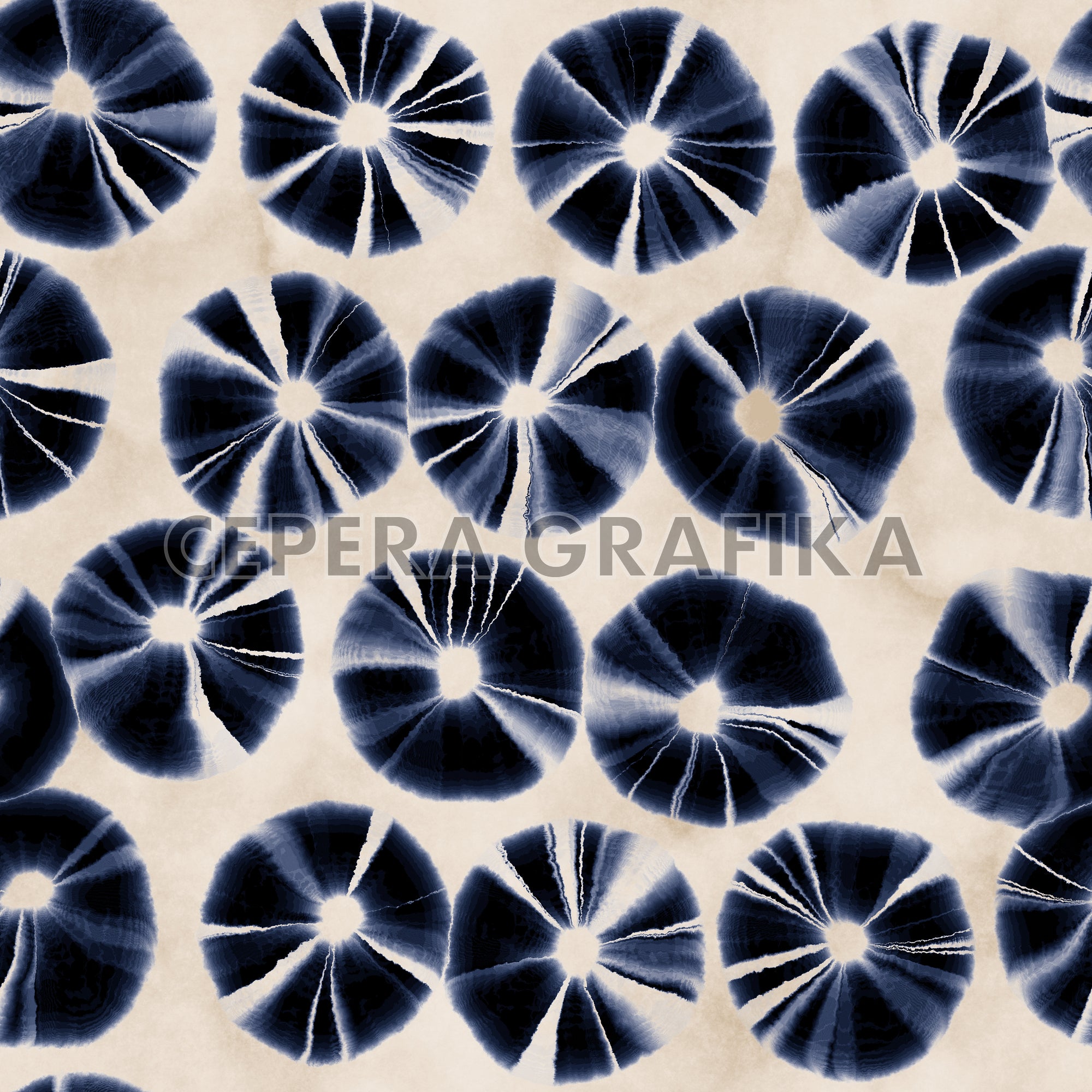 Indigo Shibori Floral Pattern