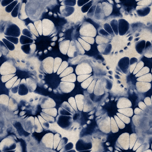 Indigo Shibori Floral Pattern