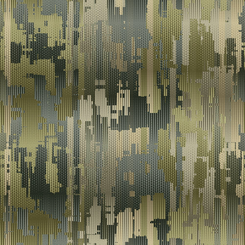 Olive Green Glitch Camouflage Pattern