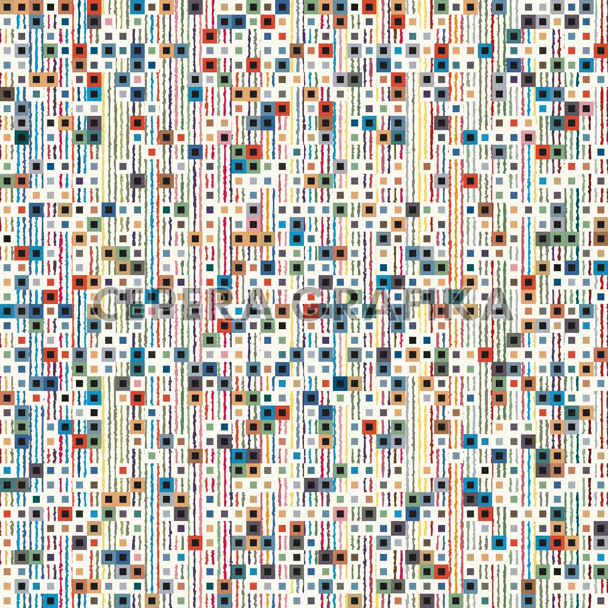 Multicolour Glitch Square Dots Pattern
