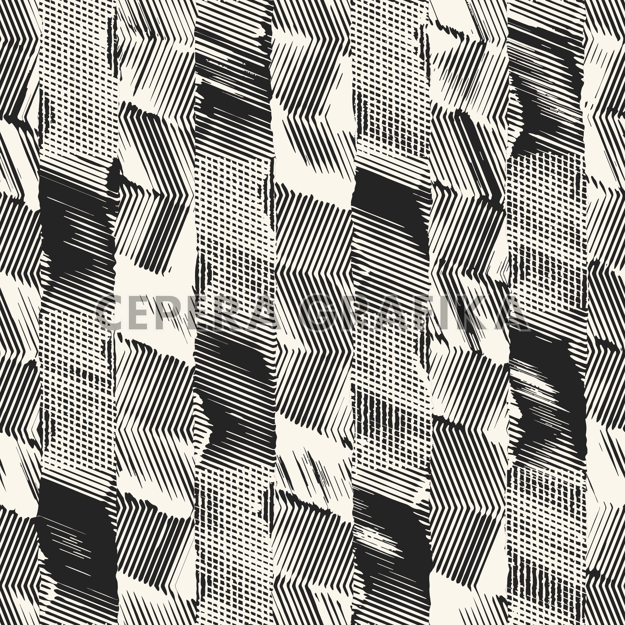 Monochrome Glitch Mesh Stripes Pattern