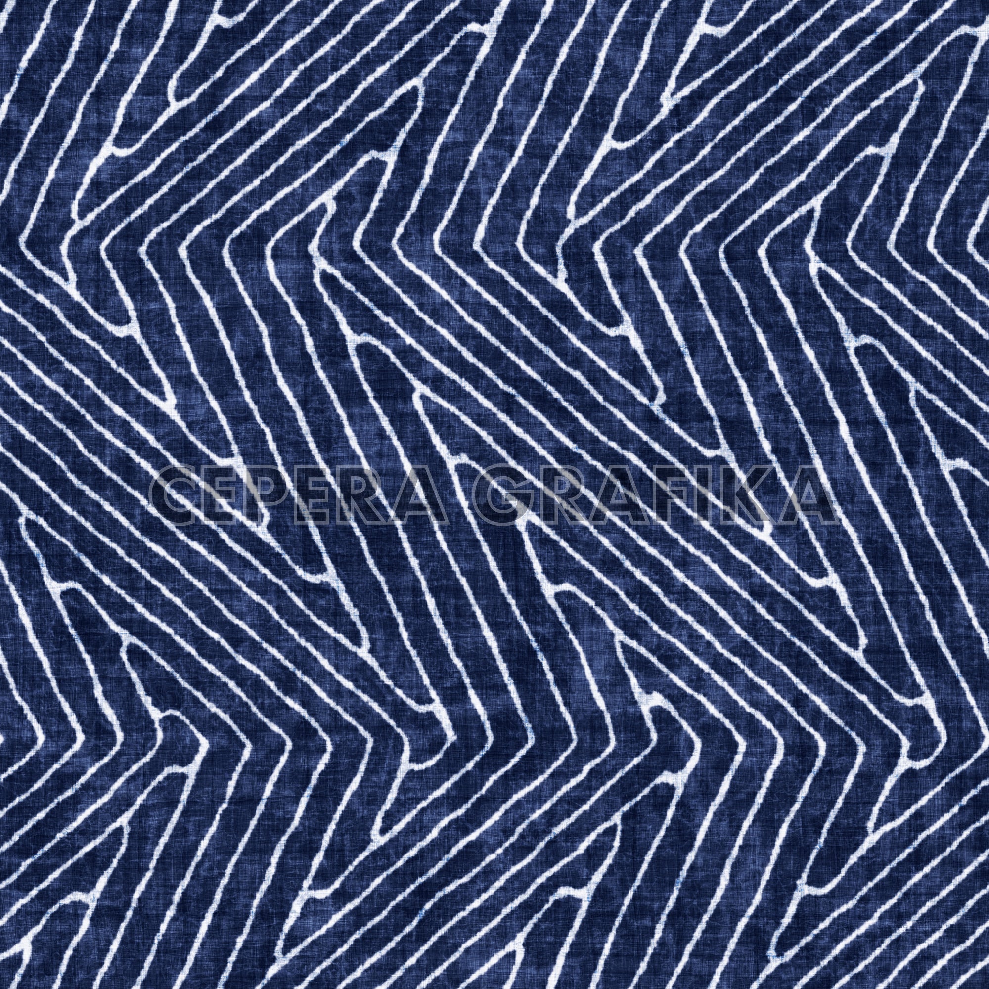 Indigo-Dyed Contoured Zigzag Pattern