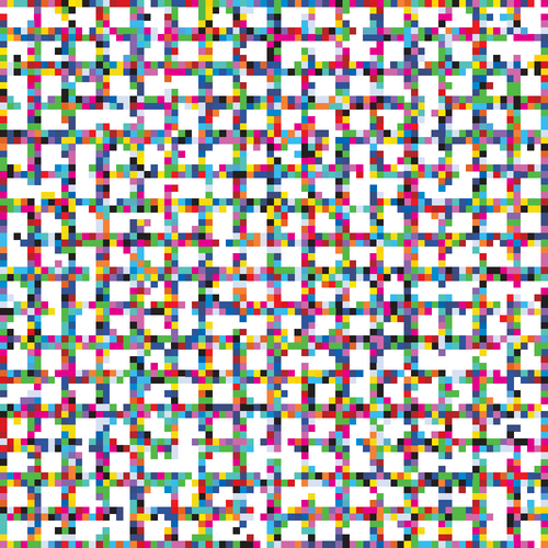 Multicolour Glitch Mosaic Check Pattern