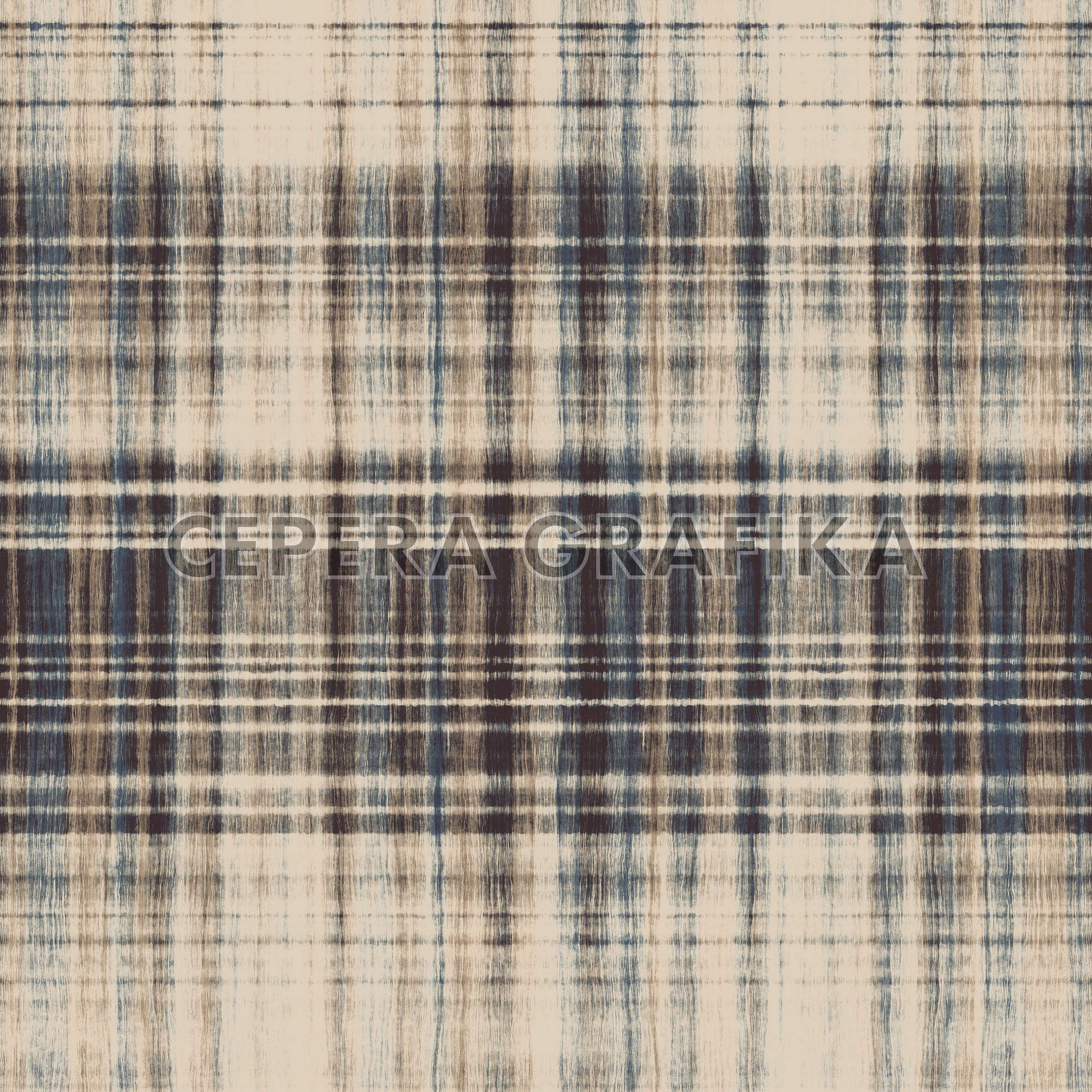 Linen Beige Brushed Plaid Checked Pattern