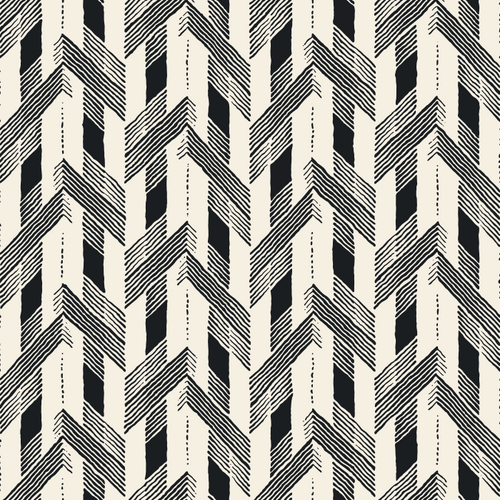 Monochrome Grain Folk Herringbone Pattern