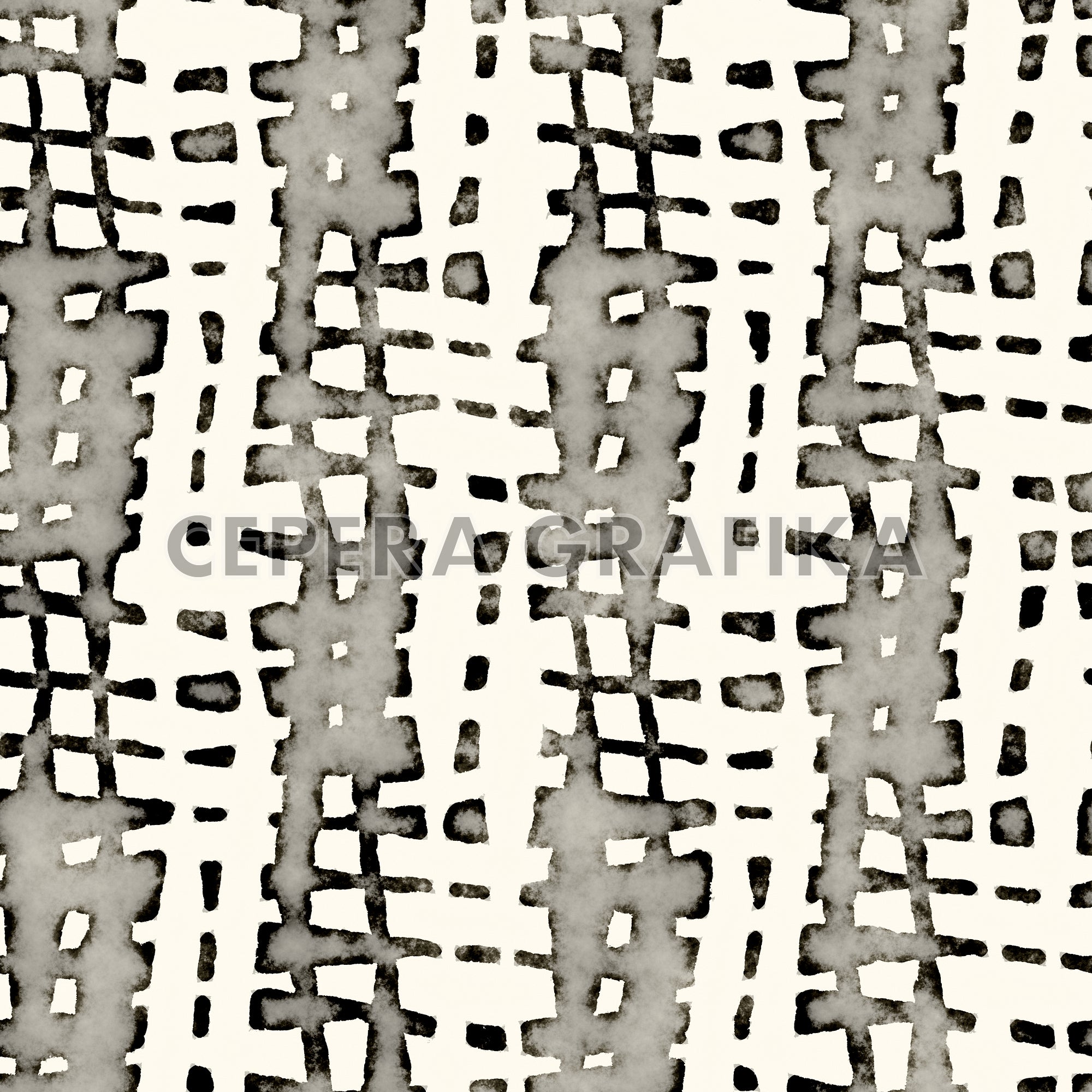 Ink-Dyed Broken Grid Pattern