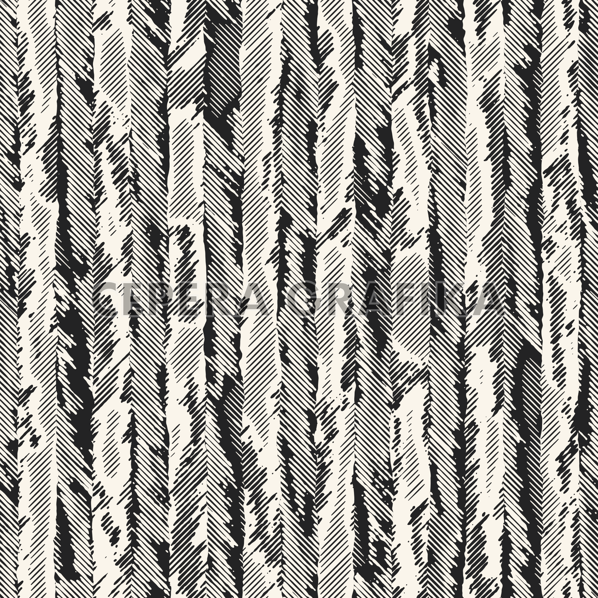 Monochrome Moiré Herringbone Pattern 