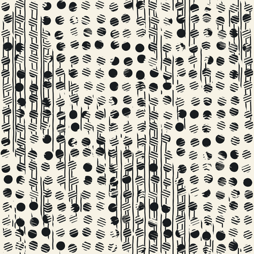 Monochrome Glitch Polka Dot Pattern