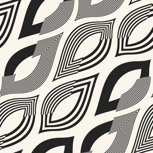 Monochrome Moiré Leaf Shape Pattern