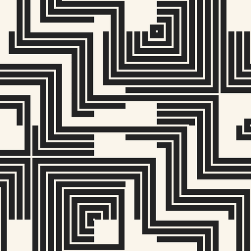 Monochrome Broken Striped Geometric Pattern