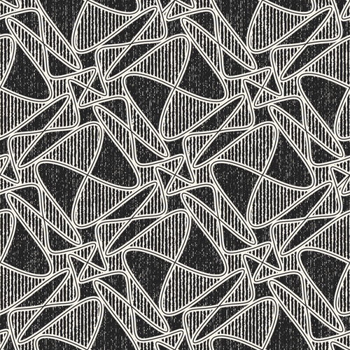 Monochrome Grain Kaleidoscope Check Pattern