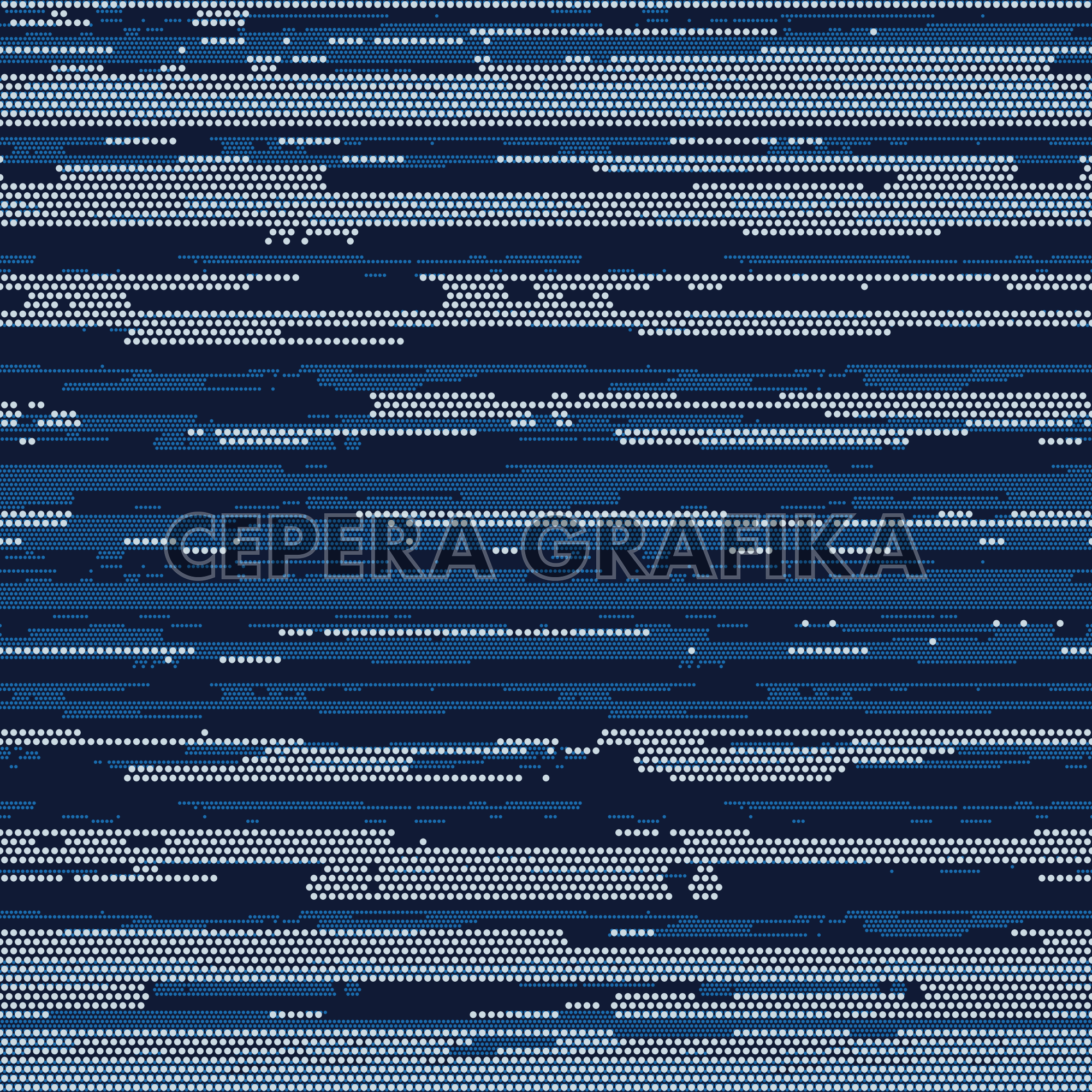 Blue Glitch Dotted and Striped Pattern