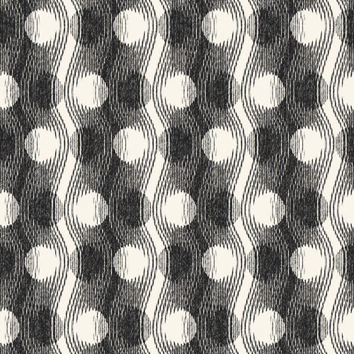 Monochrome Grain Optical Dots and Waves Pattern