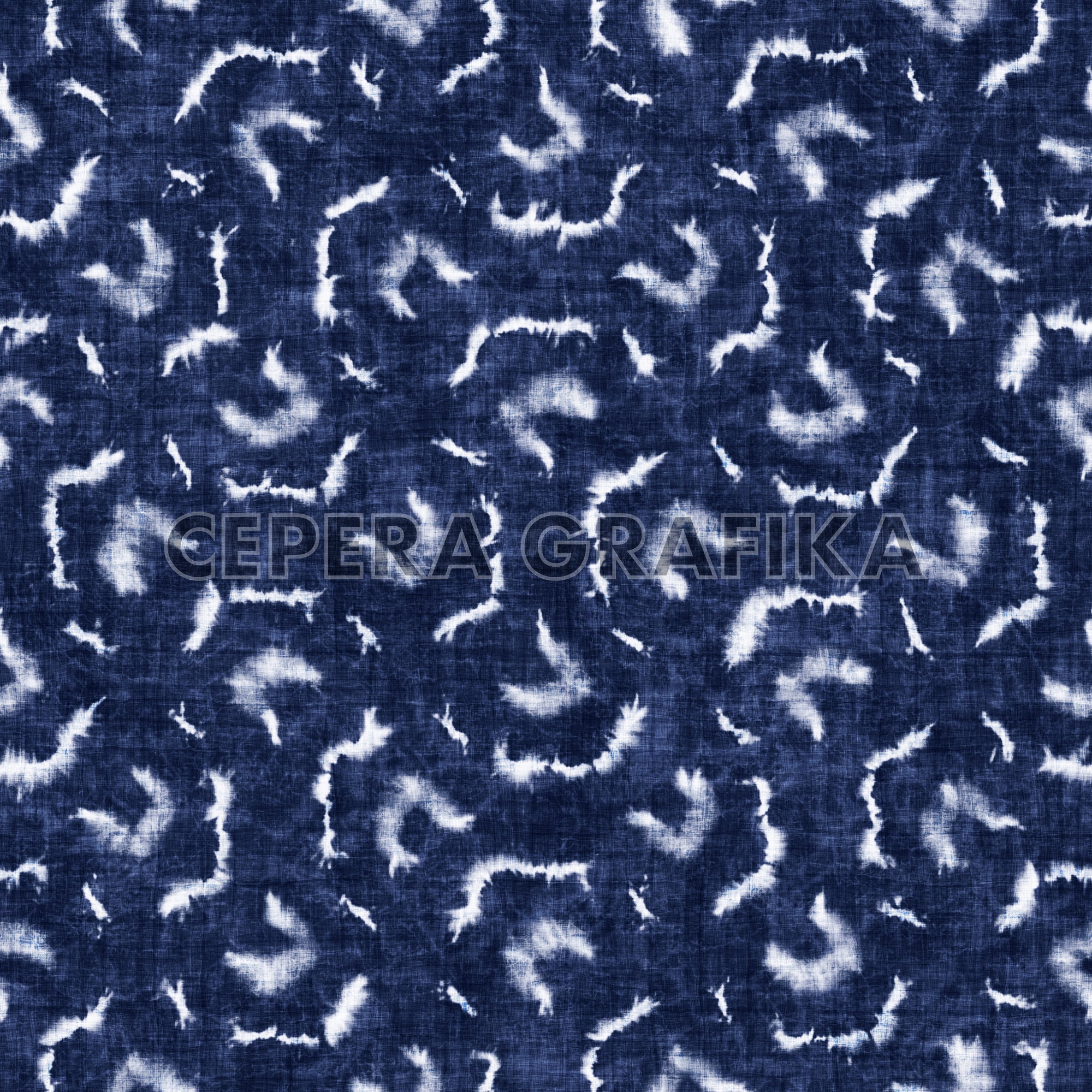 Indigo Shibori Scallops Pattern