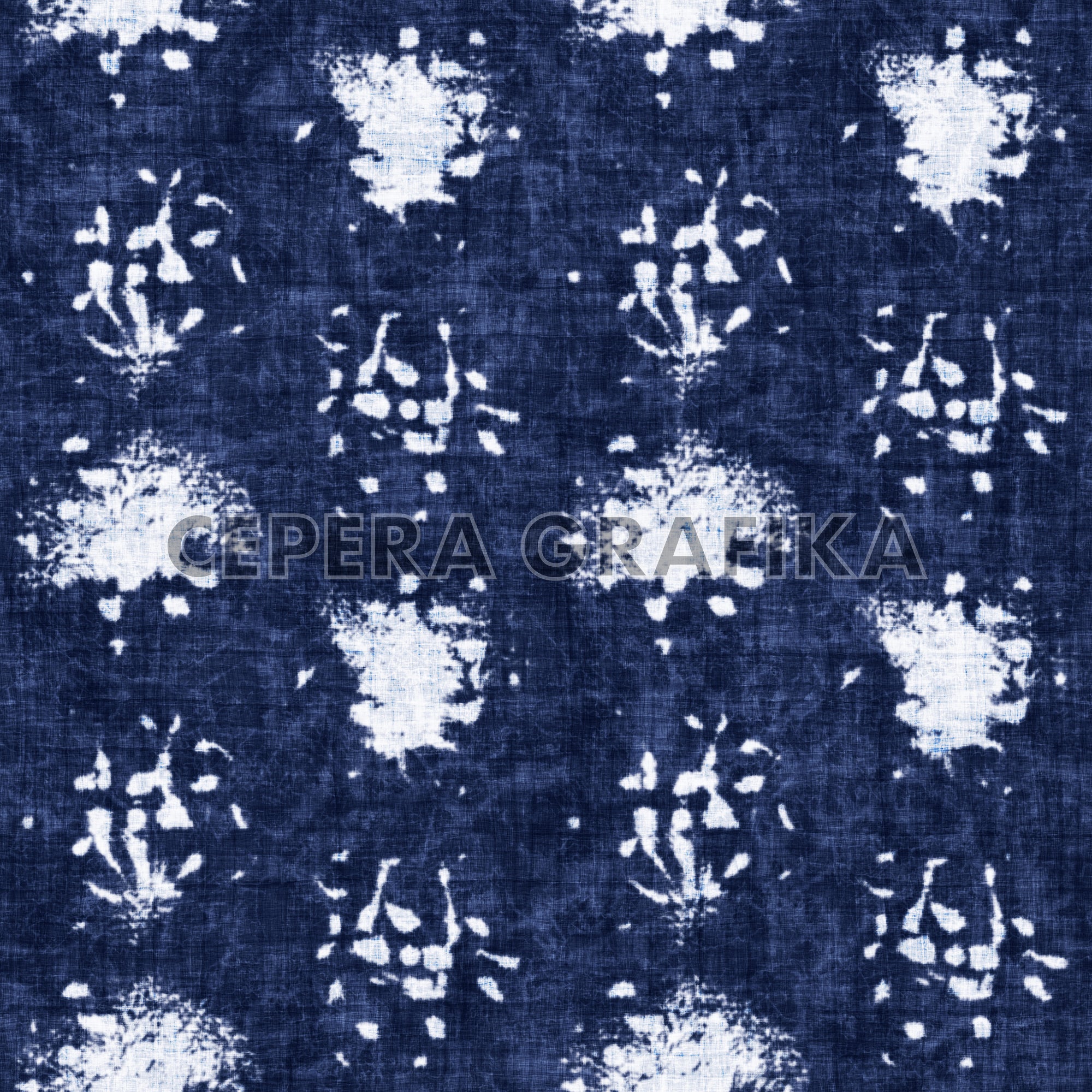 Mottled Indigo Snowflake Pattern