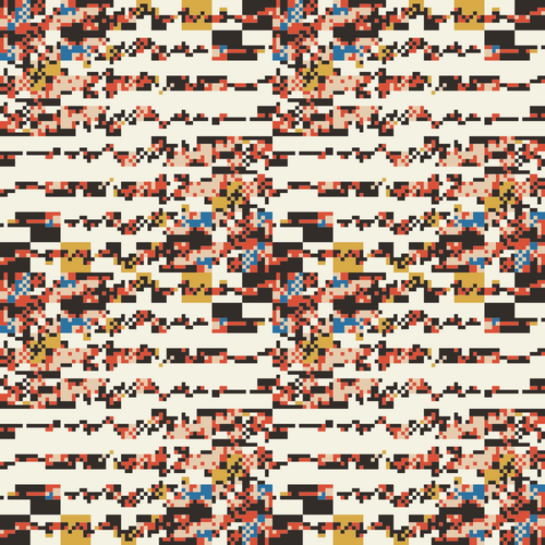 Multicolour Pixelated Distorted Pattern