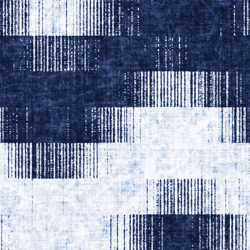 Washed Indigo Ikat Chevron Pattern