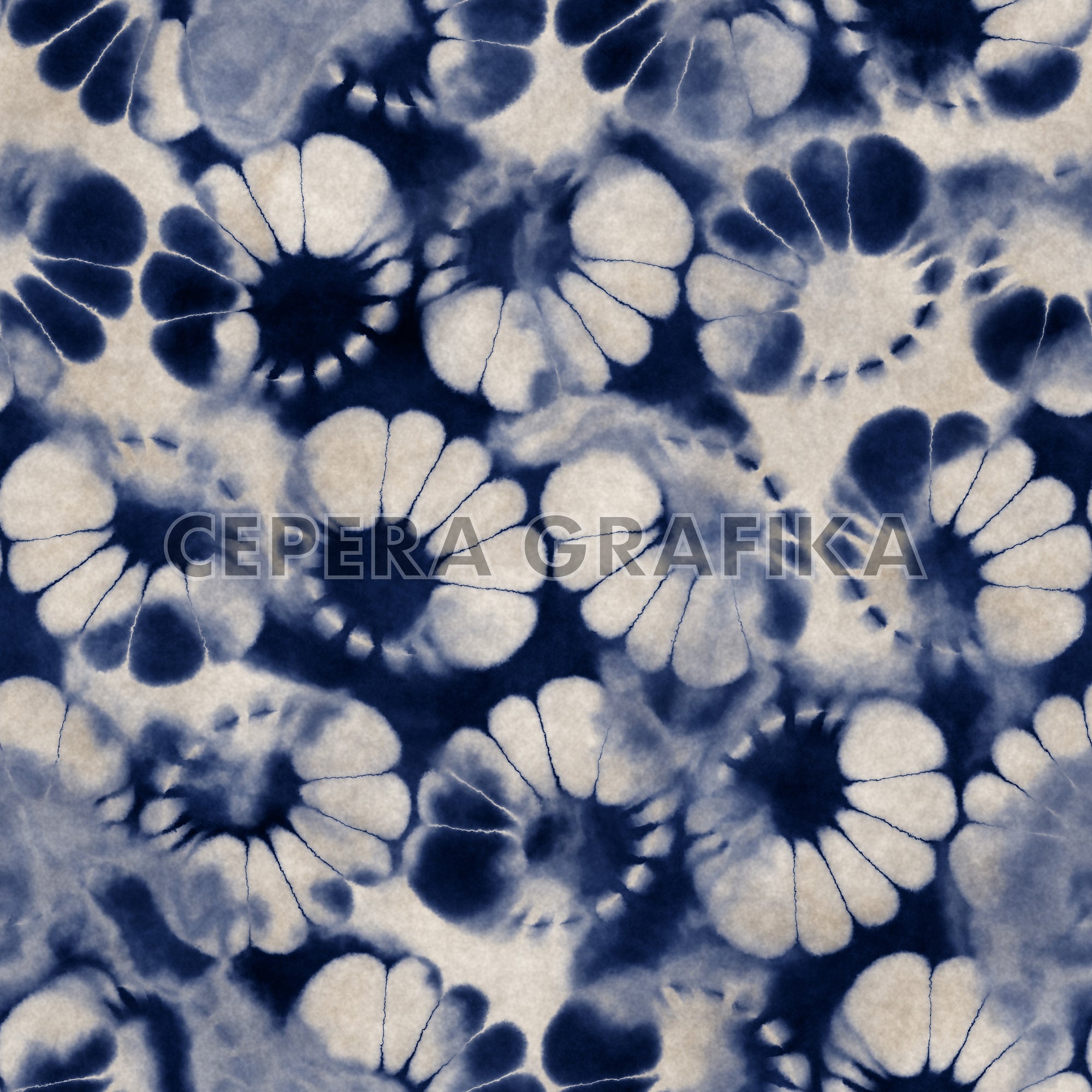 Indigo Shibori Floral Pattern