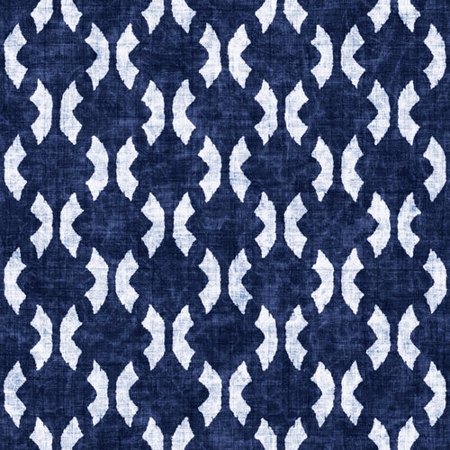 Indigo Wavy Ornate Pattern