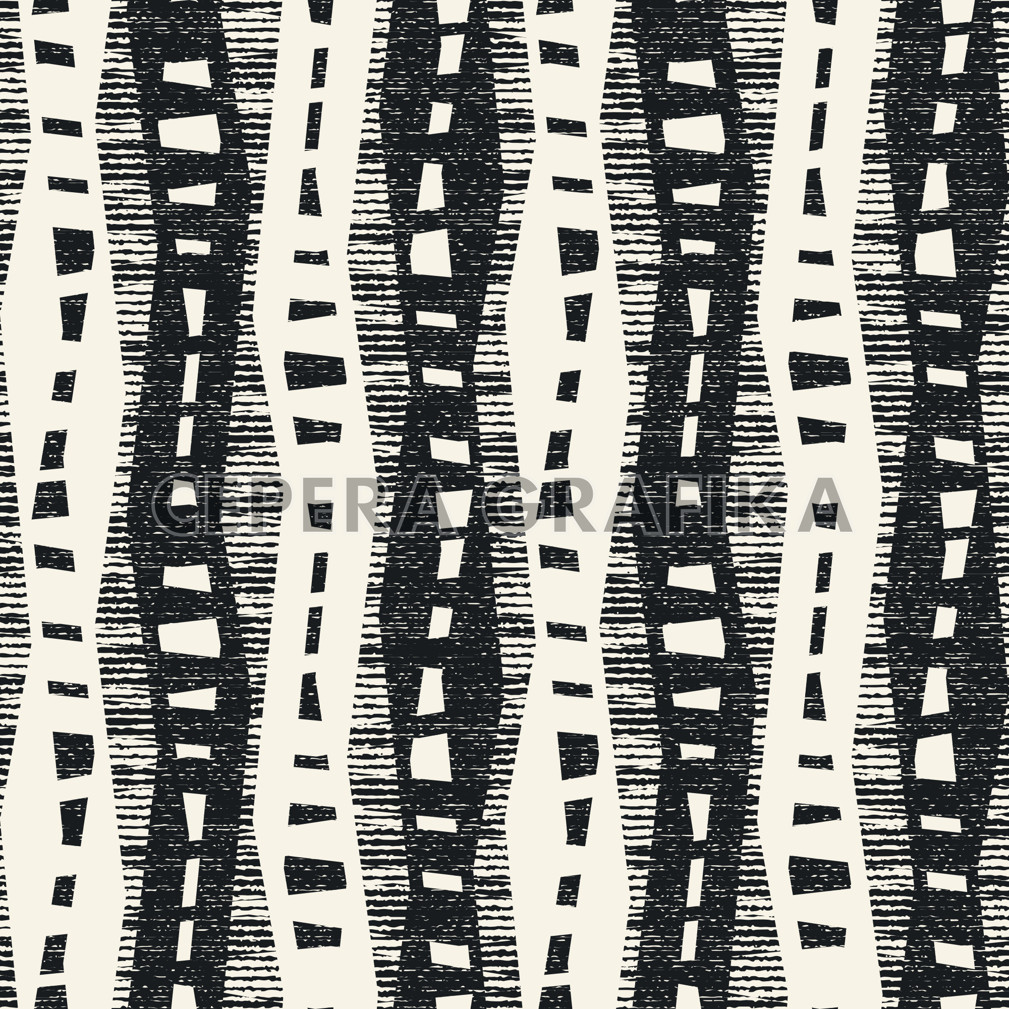 Monochrome Grain Folk Geometric Pattern