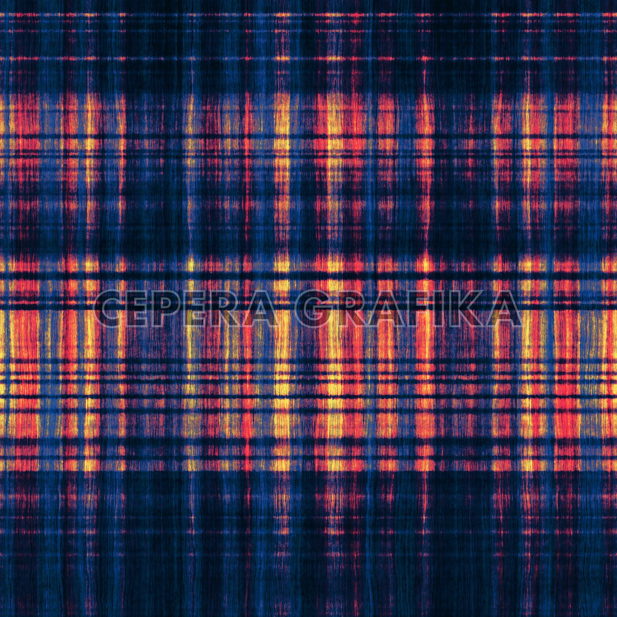 Indigo Multicolour Brushed Checked Pattern