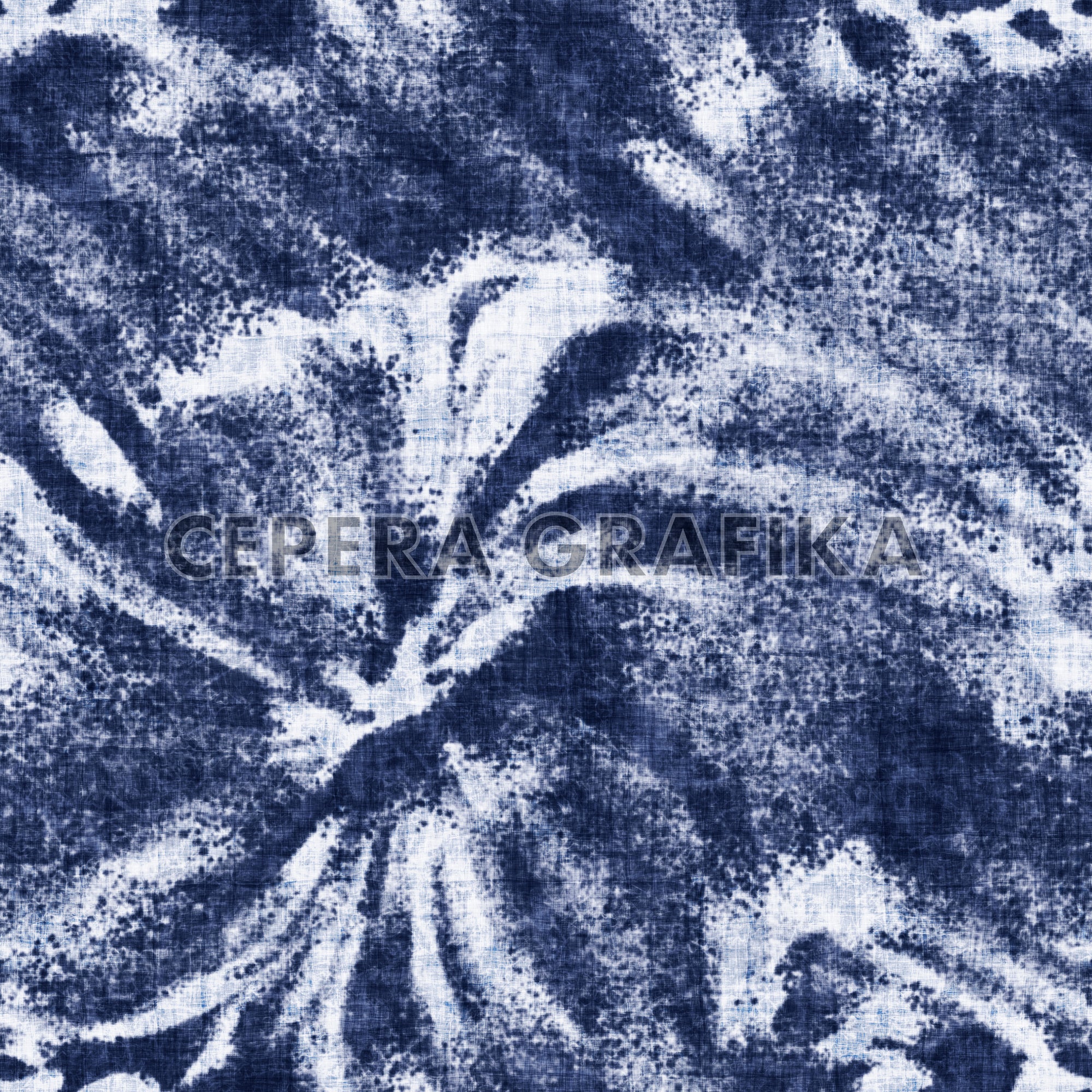 Mottled Indigo Floral Pattern