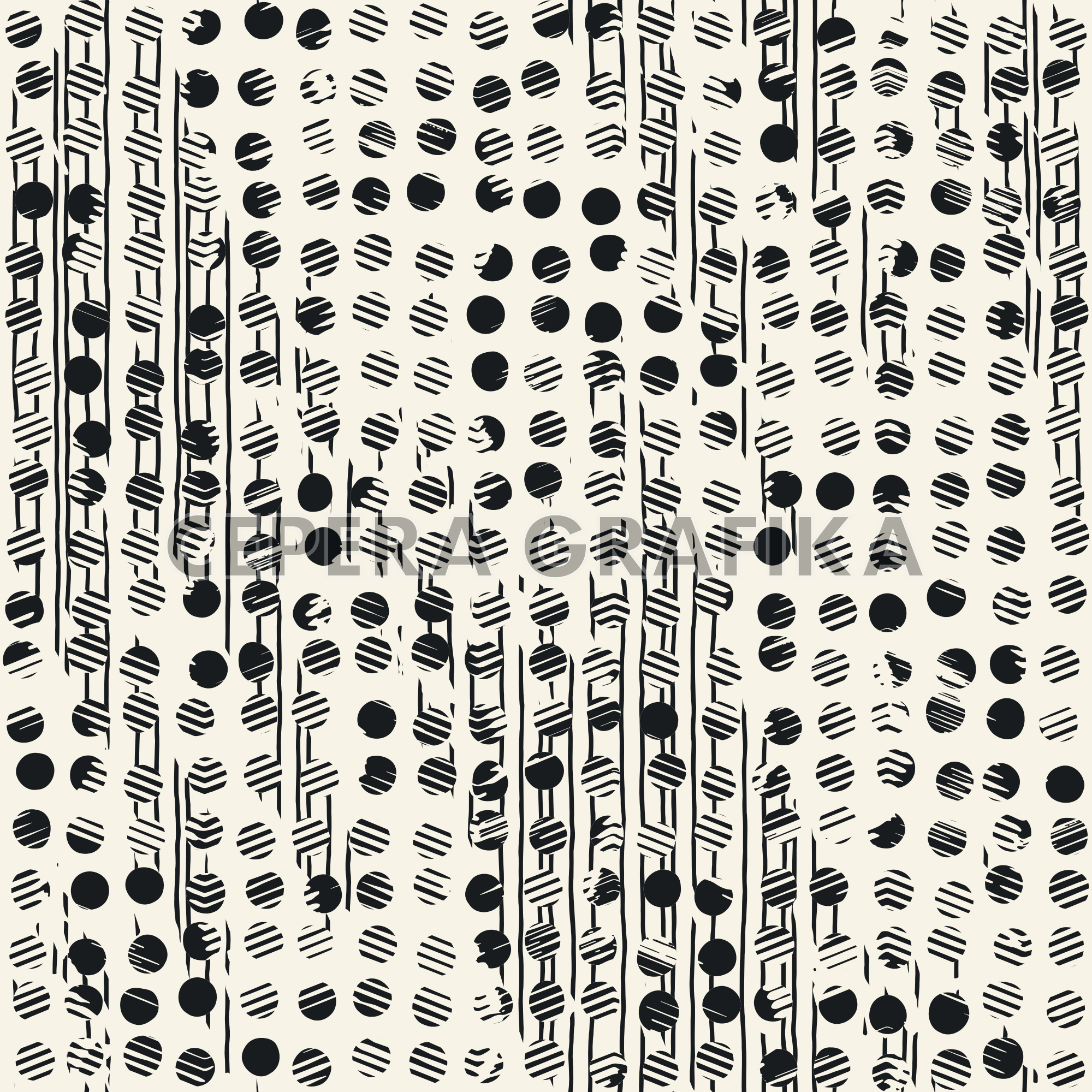 Monochrome Glitch Polka Dot Pattern