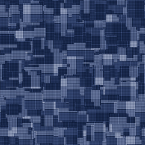 Midnight Blue Pixel Grid Pattern